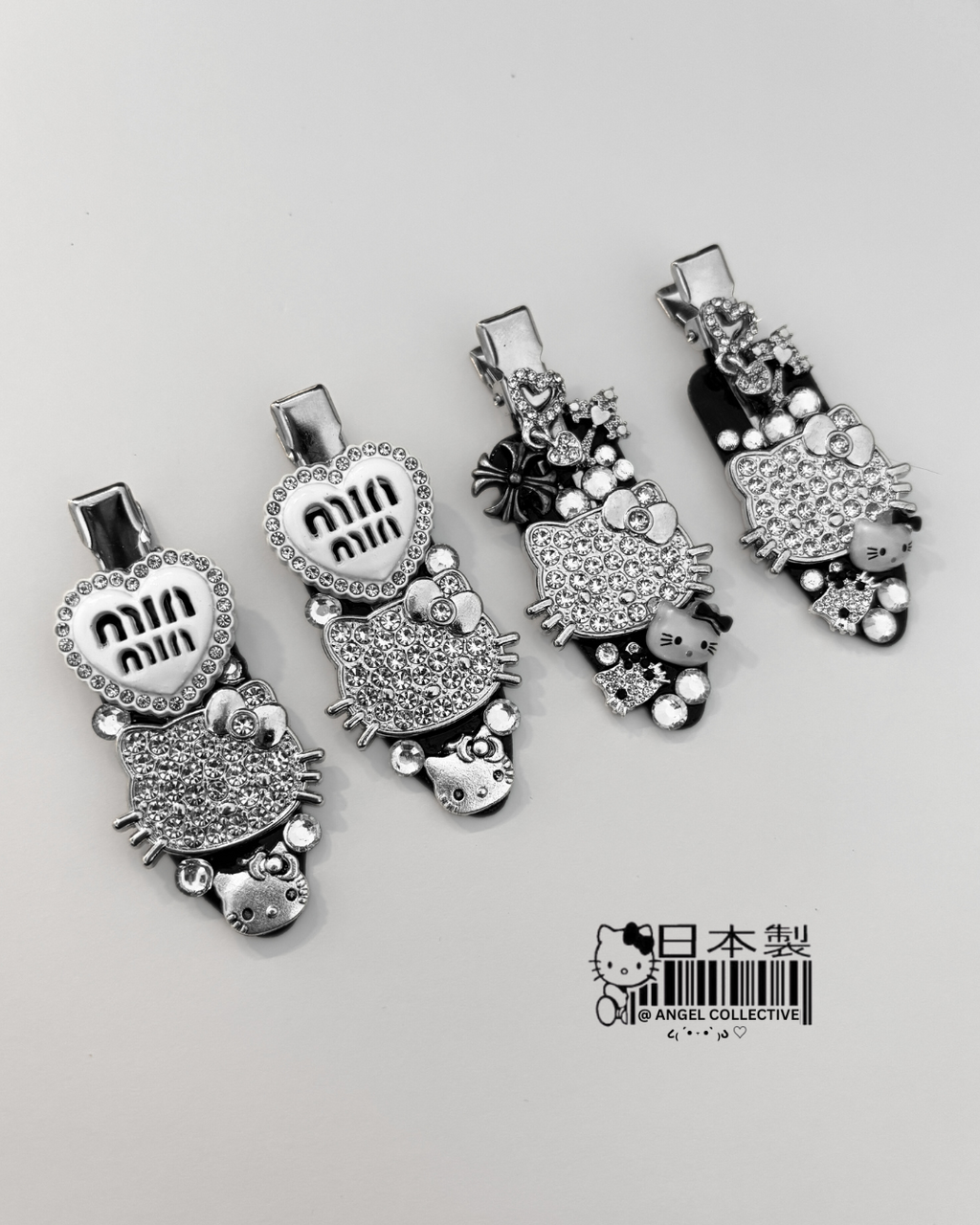 CHROME KITTY hair clips